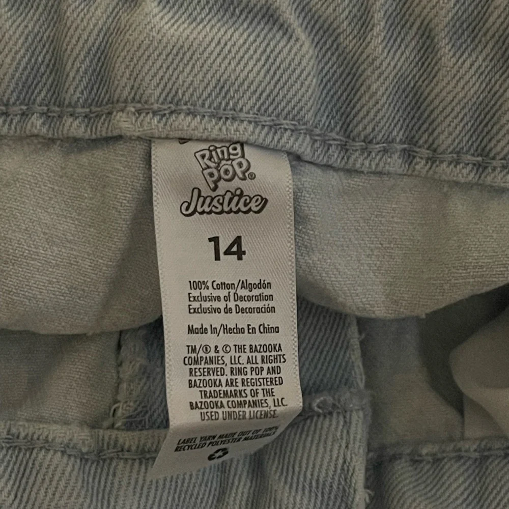 Justice Girls 14 Ring Pop Bazooka Jeans Y2K Candy Graphic Denim Pants